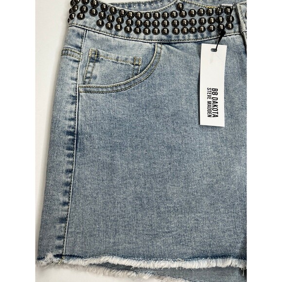 NWT Women’s Steve Madden Distressed Studs Cutoff Denim Jean Shorts Size L #337 - Picture 5 of 12
